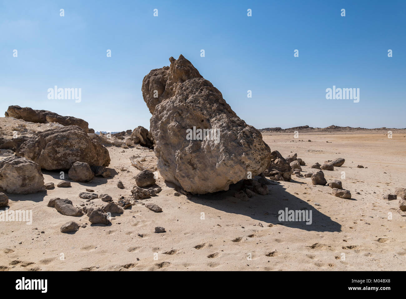 Rock Garden (Rock Zoo de Duqm ou Duqm Stone Park) est une célèbre attraction touristique de 3 km ² de formations rocheuses de calcaire et de fossiles marins, Duqm, Oman Banque D'Images