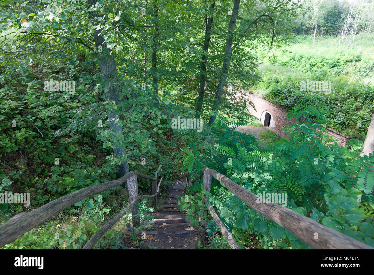 Forteresse Boyen est une ancienne forteresse prussienne situé dans la partie ouest de Gizycko, dans le nord-est de la Pologne, Voïvodie Warmian-Masurian. Banque D'Images