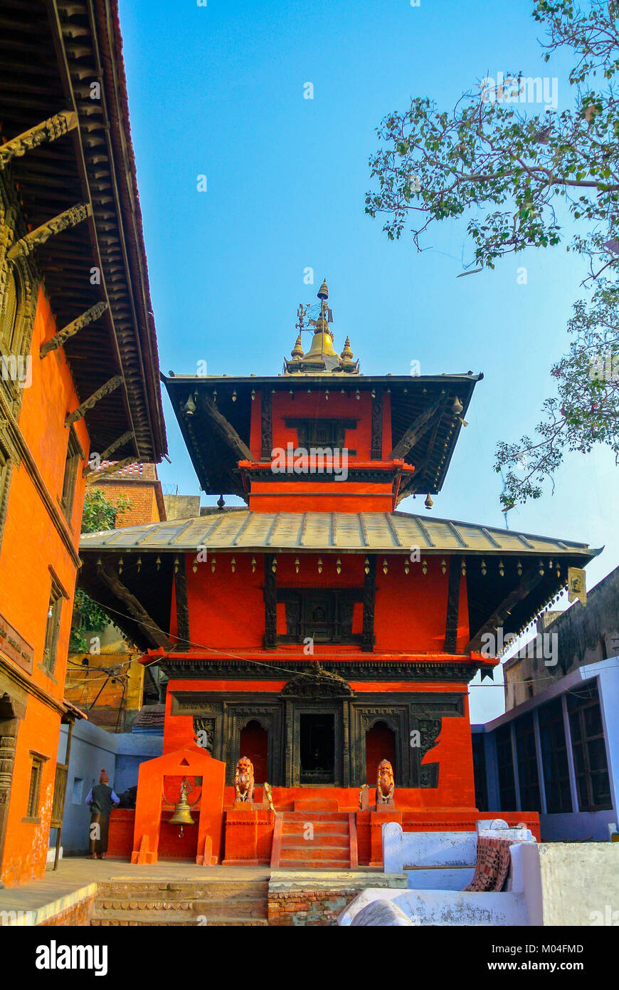 Varanasi, Uttar Pradesh, Inde, Shri Samrajeswar Pashupatinath Mahadev Mandir, également connu sous le nom de Mandir népalais Banque D'Images