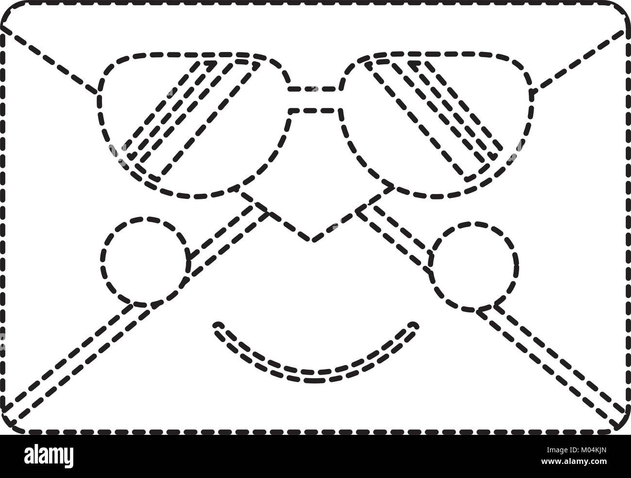 Enveloppe du message avec des lunettes kawaii droit Illustration de Vecteur