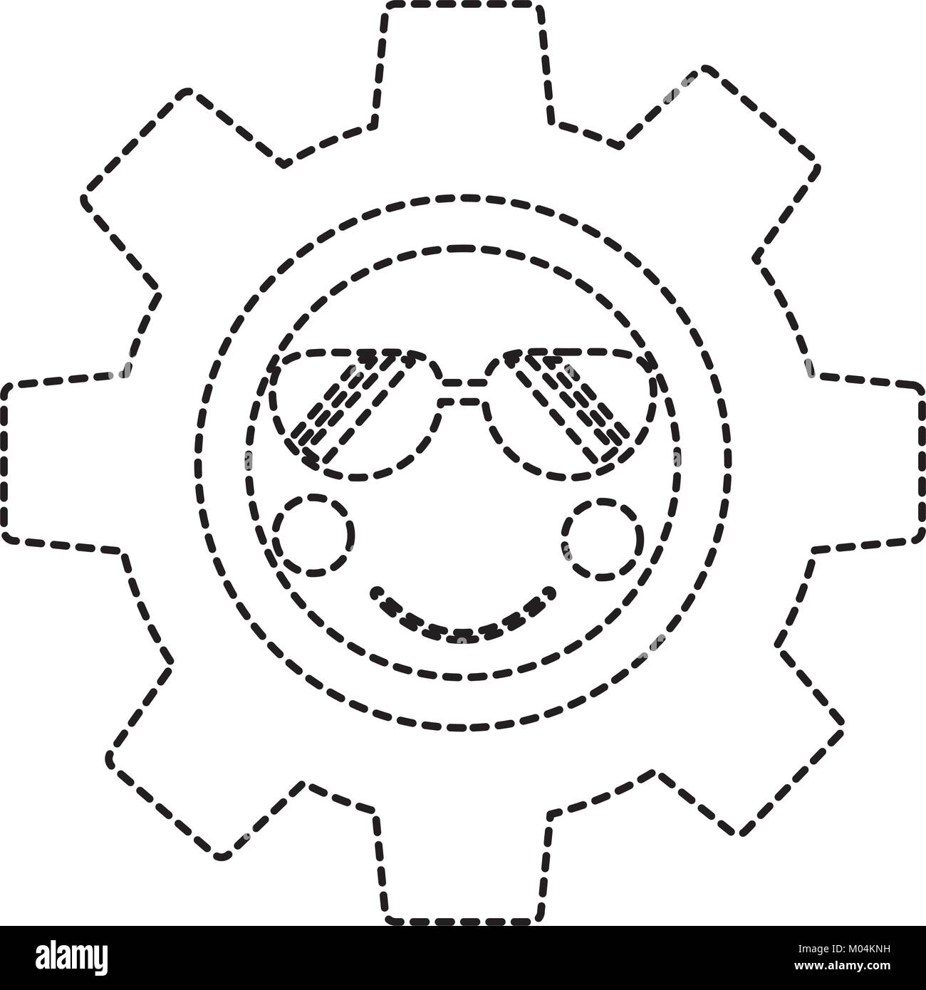 Pignon avec lunettes kawaii droit Illustration de Vecteur