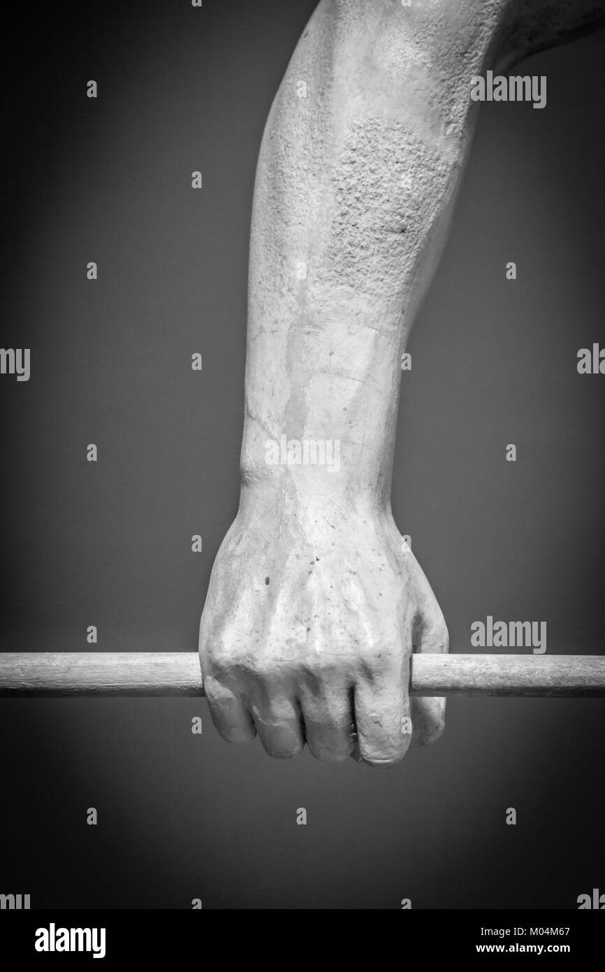 Statue de pierre détail de main humaine Banque D'Images
