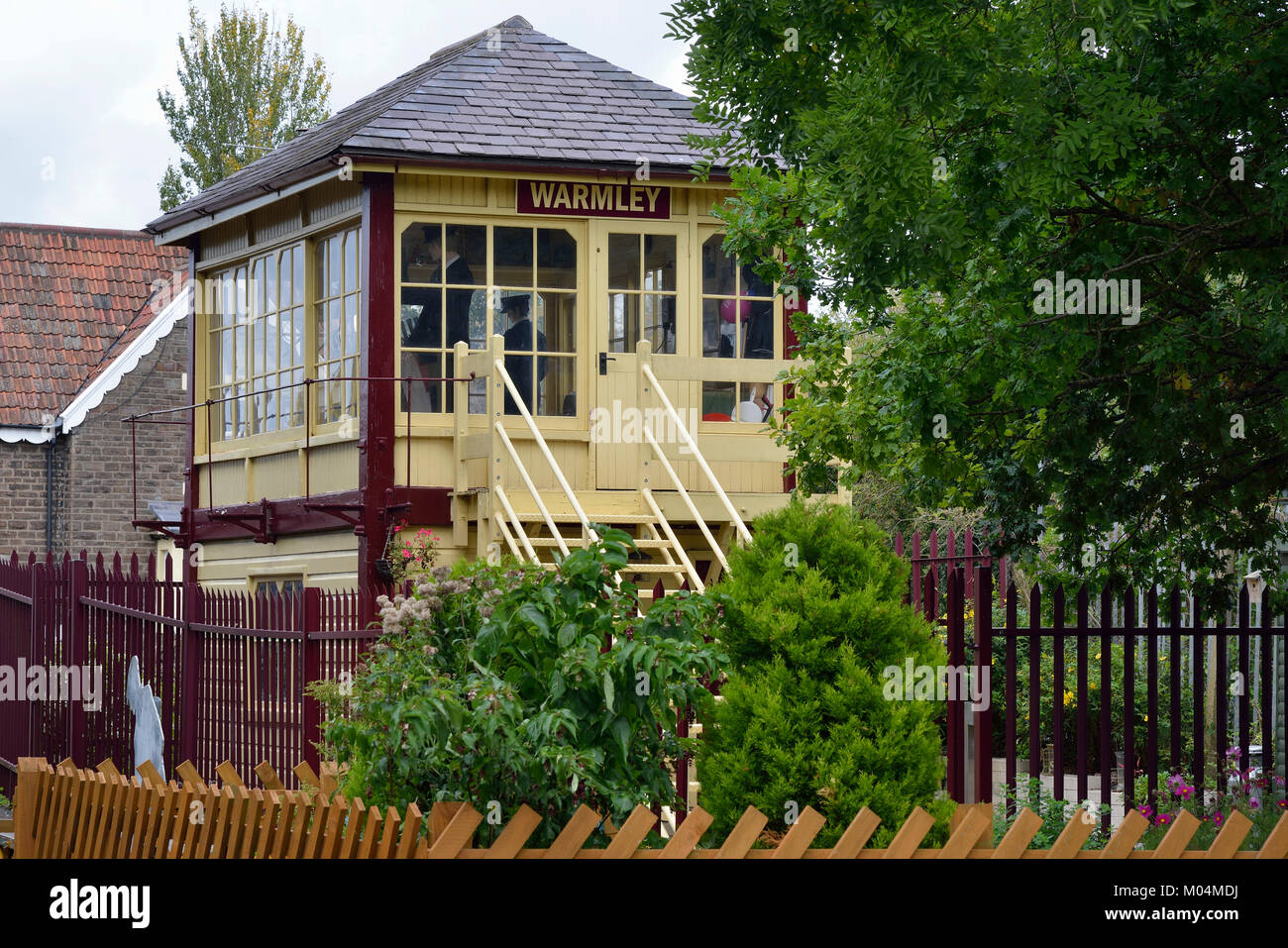 Signal fort restauré Warmley Station sur la piste cyclable entre Bristol Avon & baignoire Banque D'Images