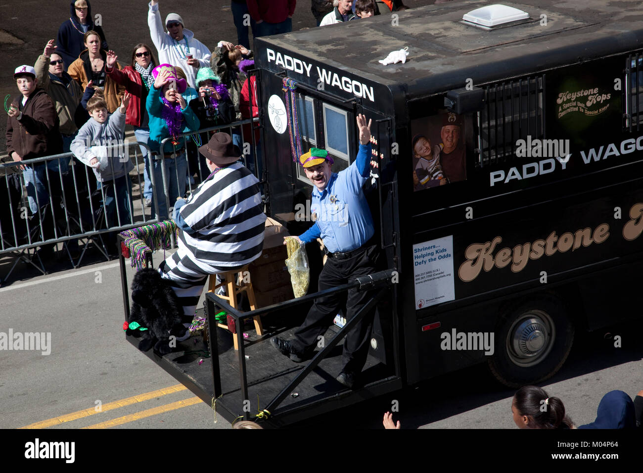 Mardi Gras Keystone Cops Fourgon Banque D'Images
