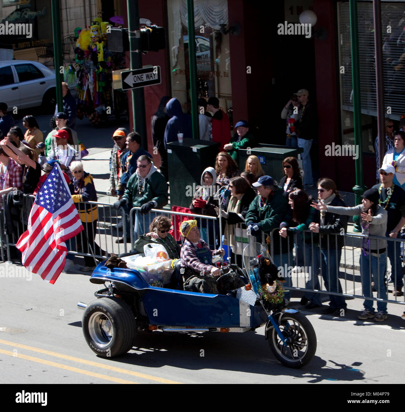 Sur rendez-vous pour les charrettes en costume Mardi Gras Banque D'Images