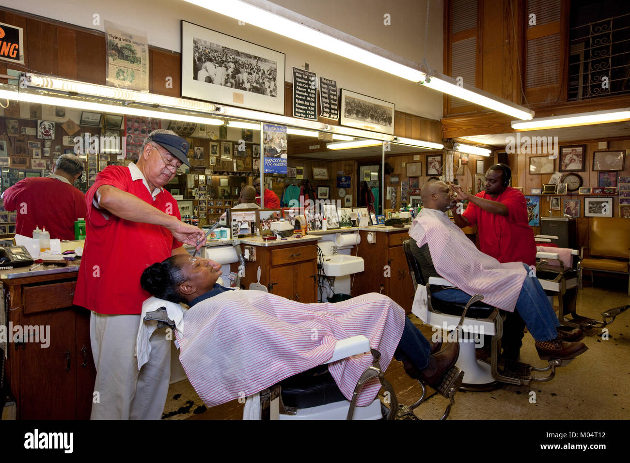 Malden Frères Barber Shop Banque D'Images