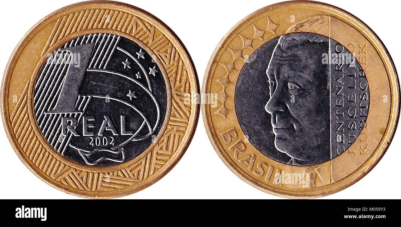 Un billet de banque brésilien, R$01, émis en 2002, présente des éléments de design représentatifs de la monnaie brésilienne au début des années 2000, reflétant l’identité économique et culturelle du pays. Banque D'Images