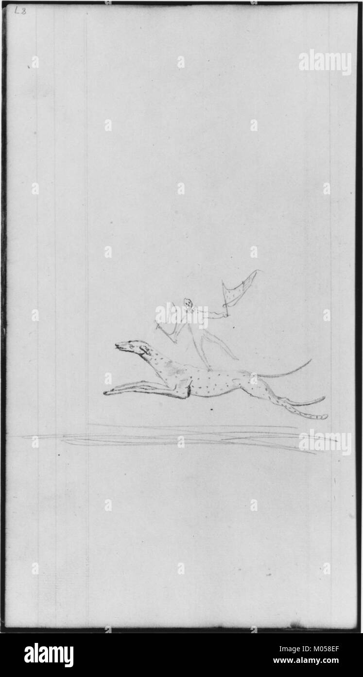 Ce croquis de la collection MET représente un garçon avec un chien lévrier, mettant en évidence l'attention de l'artiste aux détails dans la capture de sujets animaux et humains. Banque D'Images