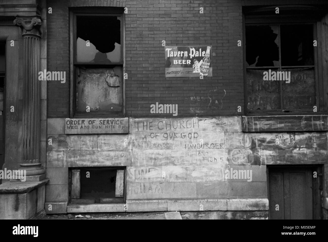 Bâtiment abandonné, côté sud de Chicago, Illinois Banque D'Images