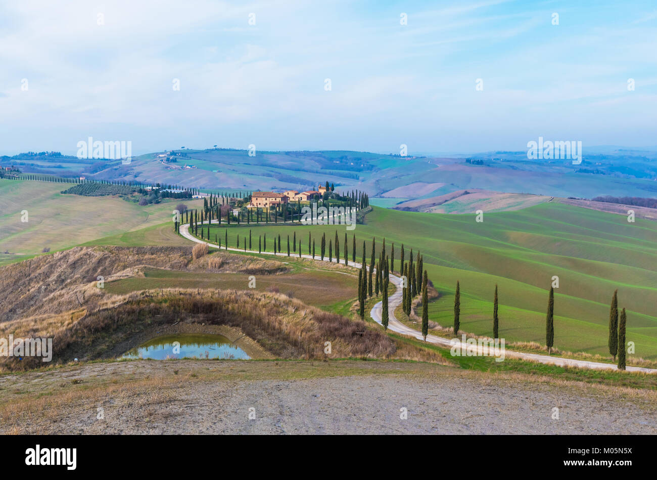 Crete Senesi, Italie - une belle région de la région Toscane, au sud de Sienne, célèbre pour le magnifique paysage Banque D'Images