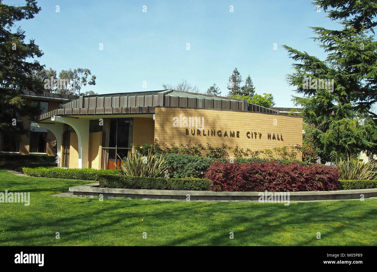 L'hôtel de ville de Burlingame, Californie, USA Banque D'Images