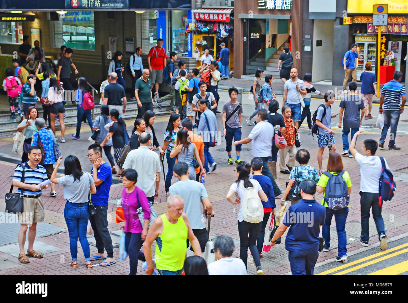 Scène de rue de l'île de Hong Kong, Chine Banque D'Images