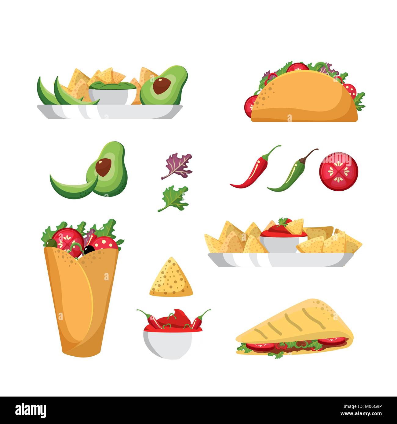 La conception de l'alimentation mexicaine Illustration de Vecteur