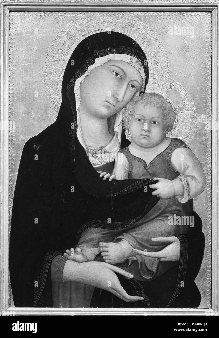 Cette illustration historique de Madonna et enfant met en valeur la représentation éditoriale et visuelle dans la collection d’archives MET. Banque D'Images