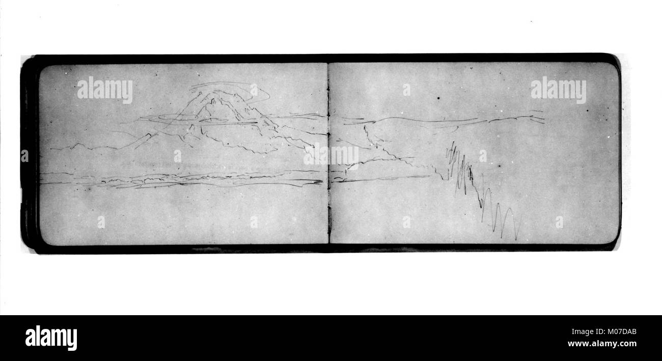 Ce paysage dessiné à partir d’un carnet de croquis capture une scène naturelle détaillée, reflétant la technique et l’approche de l’artiste en matière d’observation environnementale, conservée dans la collection du Metropolitan Museum of Art. Banque D'Images