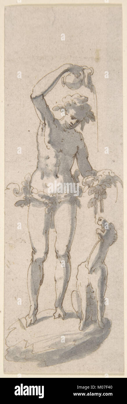 La Figure masculine avec chien et Pitcher RENCONTRÉ DP802712 Banque D'Images
