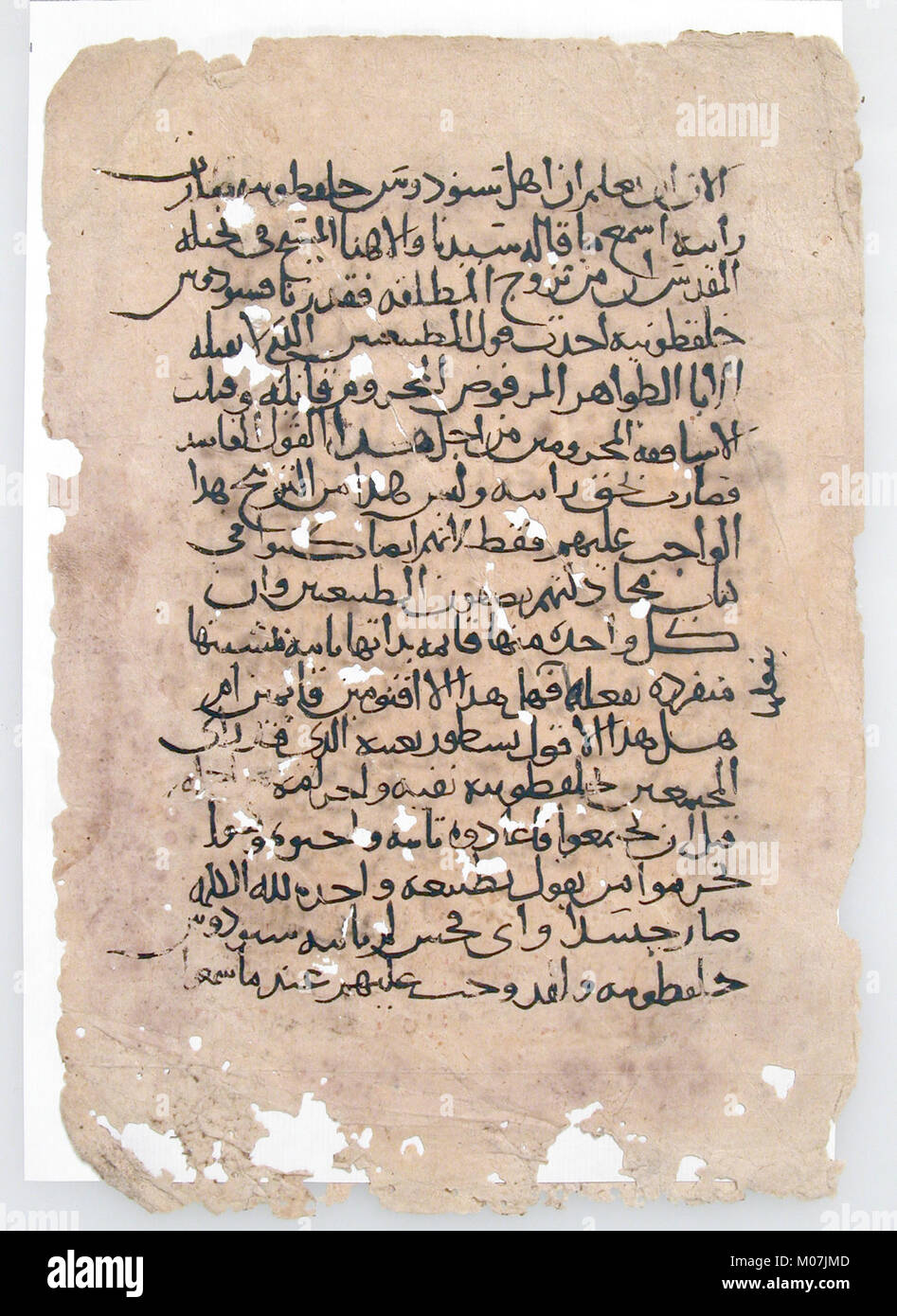 Ces feuilles manuscrites arabes illustrent la calligraphie islamique et les éléments décoratifs, reflétant l'art manuscrit spécifique à la période. Banque D'Images