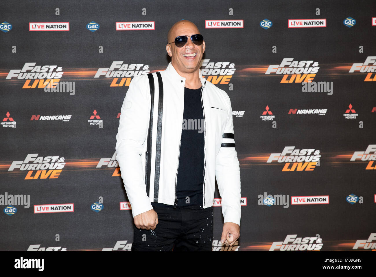 Londres, Royaume-Uni. 19 Jan, 2018. vin diesel à l'échelle mondiale Première de Fast & Furious Live à l'O2 Arena de Londres, Angleterre le 19 janvier 2018. Crédit : Jason Richardson/Alamy Live News Banque D'Images