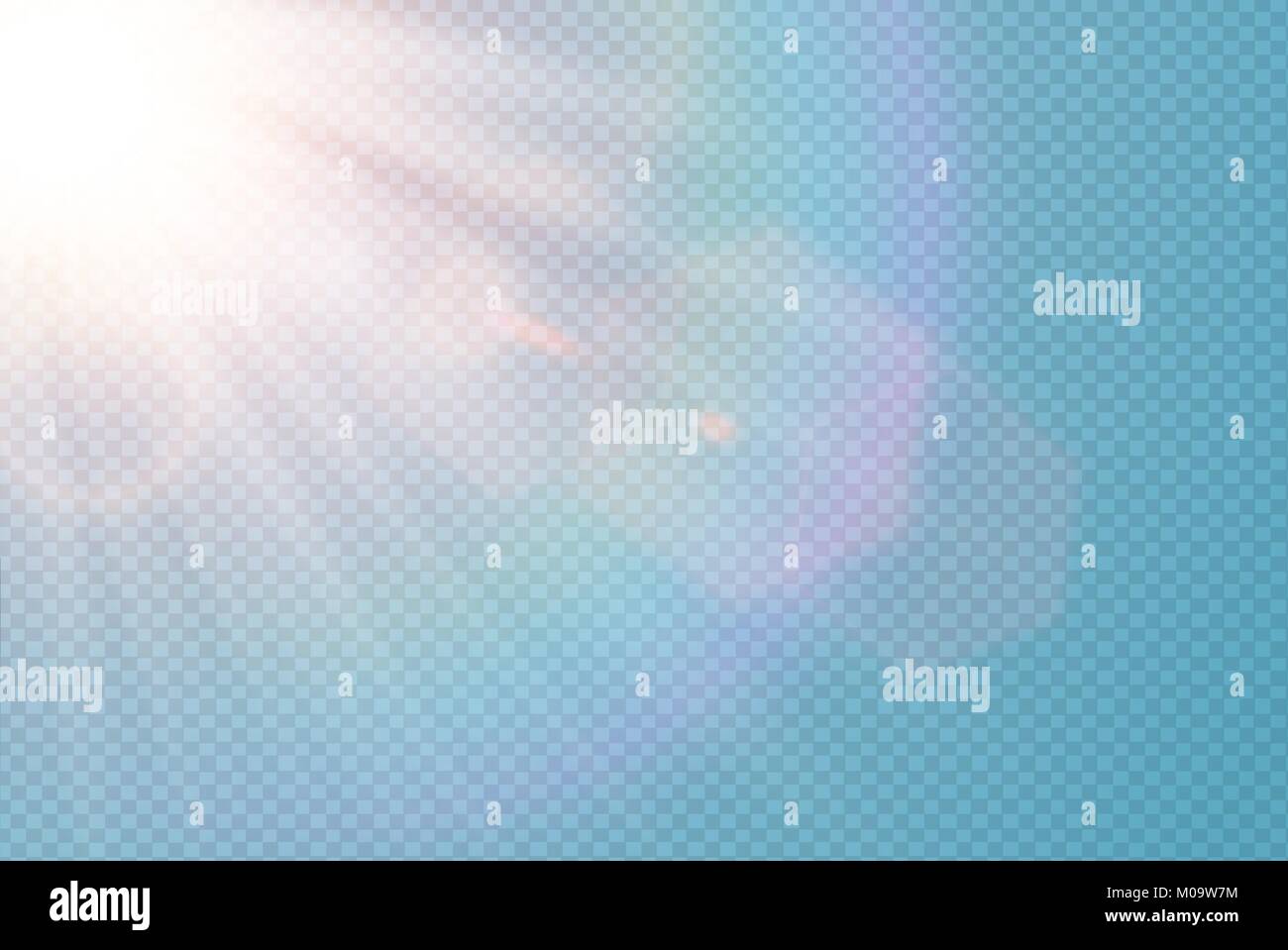 Vector transparent spécial soleil des reflets. Résumé L'effet de lumière translucide sun diagonal design. Fond transparent isolé. Décoration bougies ele Illustration de Vecteur