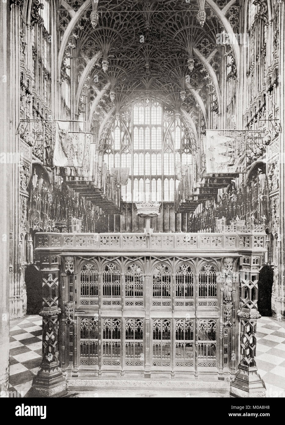 La Lady Chapel Henri VII, alias Henry VII Chapel, l'abbaye de Westminster, Londres, Angleterre. Des merveilles du monde, publié c.1911. Banque D'Images