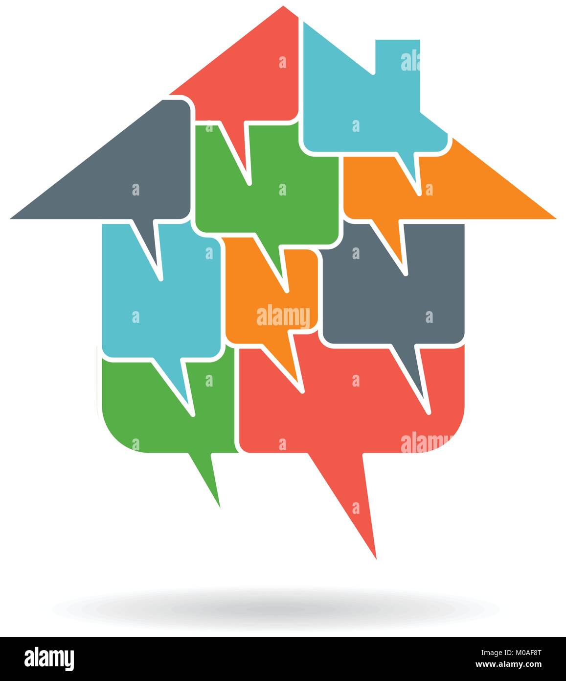 Maison faite par parler Chambre illustration Logo Illustration de Vecteur