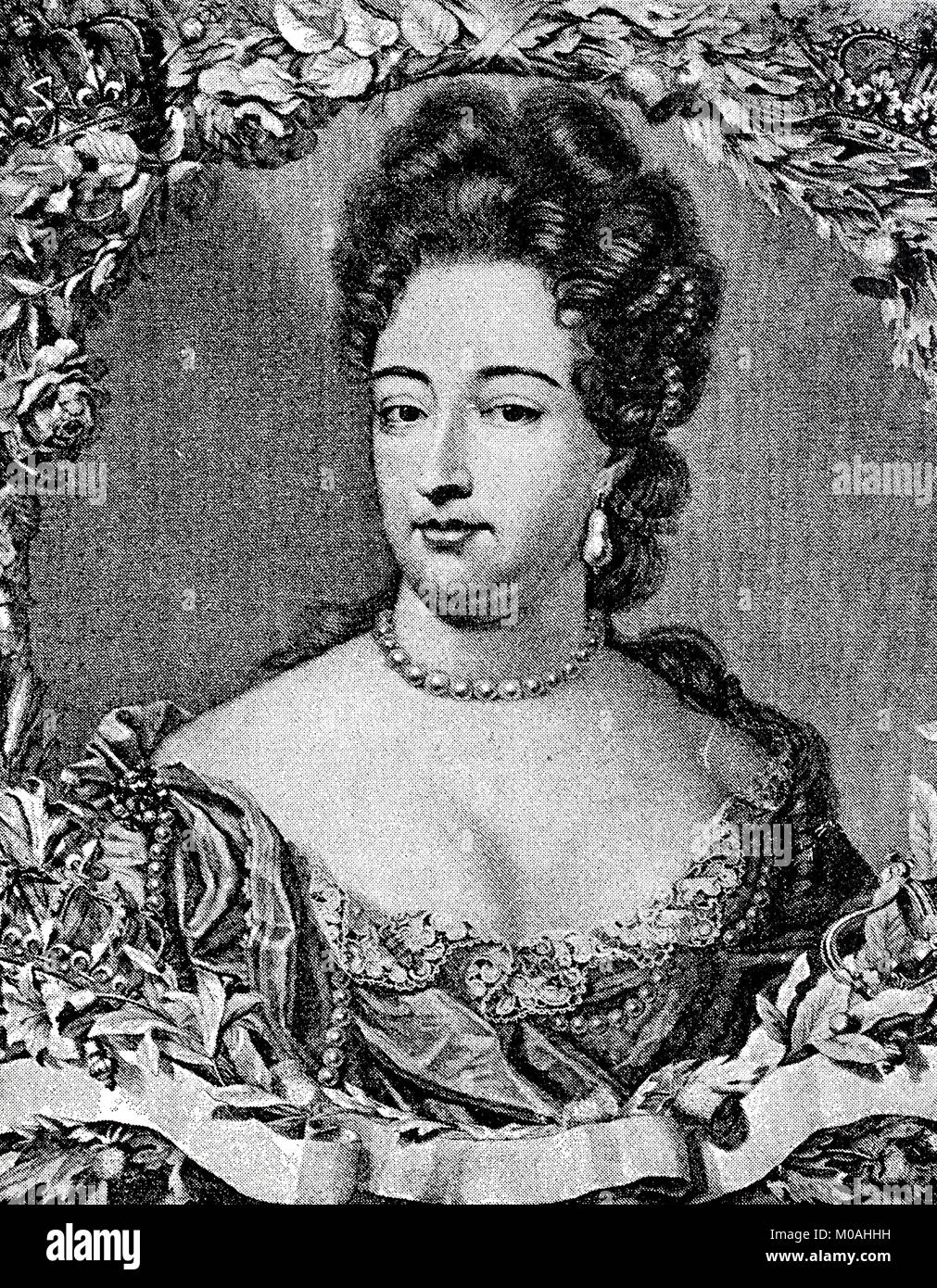 Marie II, 30 avril 1662 - 28 décembre 1694, a été reine d'Angleterre, d'Écosse et d'Irlande avec son mari et cousin, Guillaume III d'Orange, l'amélioration numérique reproduction d'un original de l'année 1880 Banque D'Images