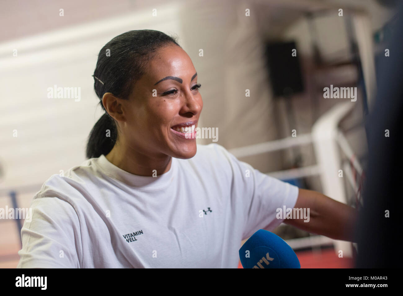 La Norvège, Bergen - 7 juin 2017. Le boxeur norvégien Cecilia Braekhus vu à l'entraînement avant que la lutte contre l'Erica Farias à Bergen. La lutte est connue comme la Bataille de Bergen. (Photo crédit : Gonzales Photo - Jarle H. MEO). Banque D'Images