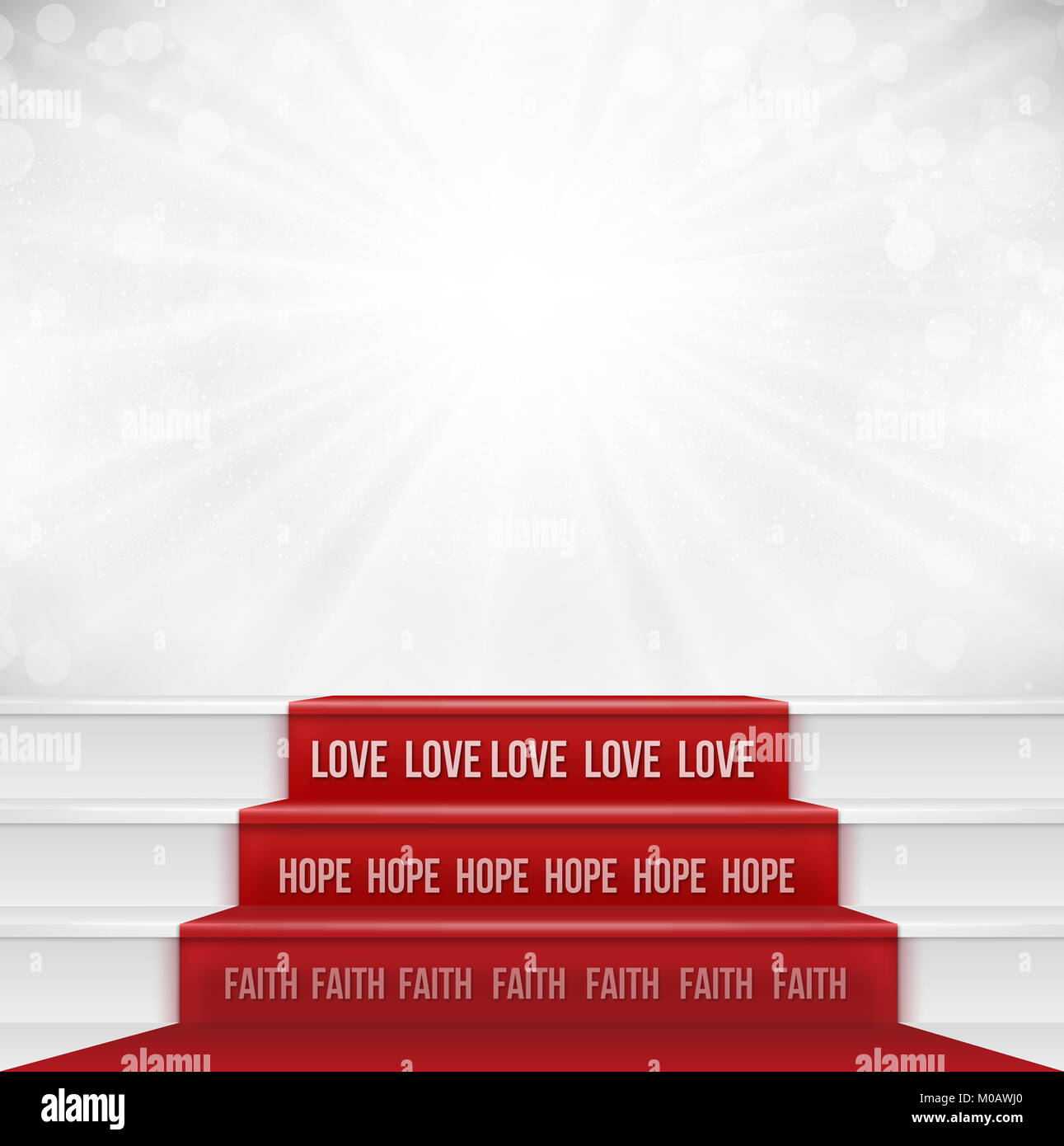 Faith Hope Love concept à partir de la bible pour bien représenter par étapes montrant le plus grand de tous est l'amour. L'espace négatif peut être utilisé pour placer du texte ou texte Banque D'Images
