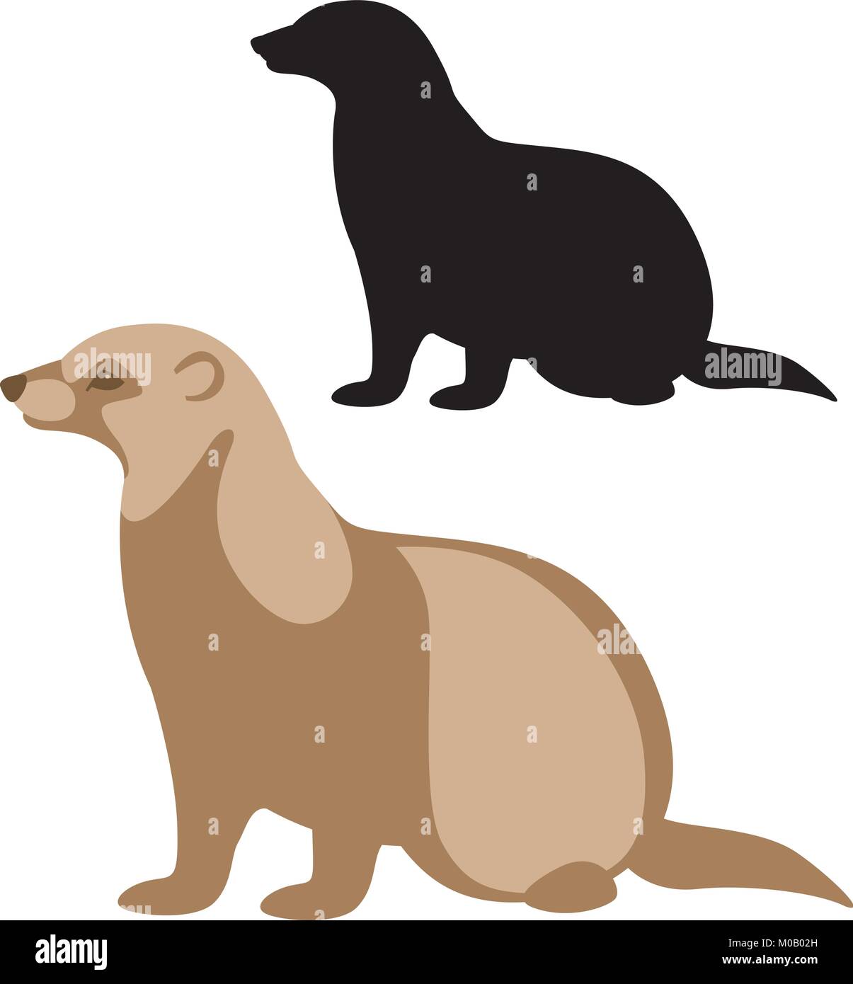 Silhouettevector noir ferret illustration style plat côté profil Illustration de Vecteur Silhouettevector noir ferret illustration style plat côté profil Illustration de Vecteur