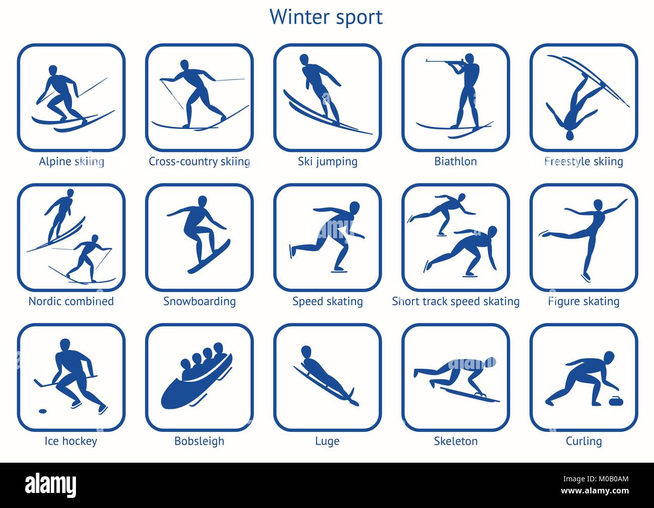 Sport d'hiver et de jeu. Illustration de Vecteur