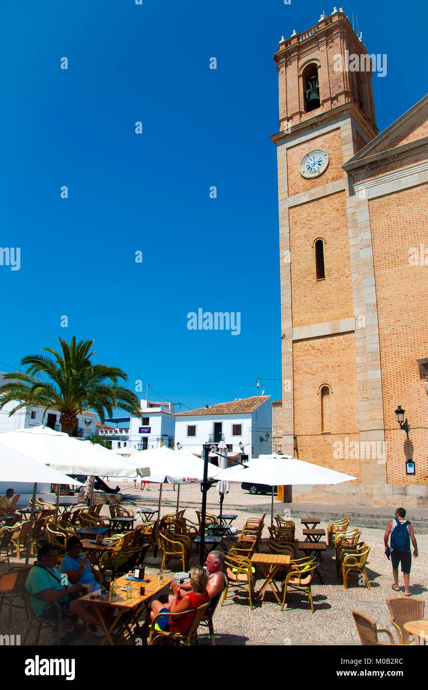 Manger dehors, Altea, Alicante, Espagne Banque D'Images