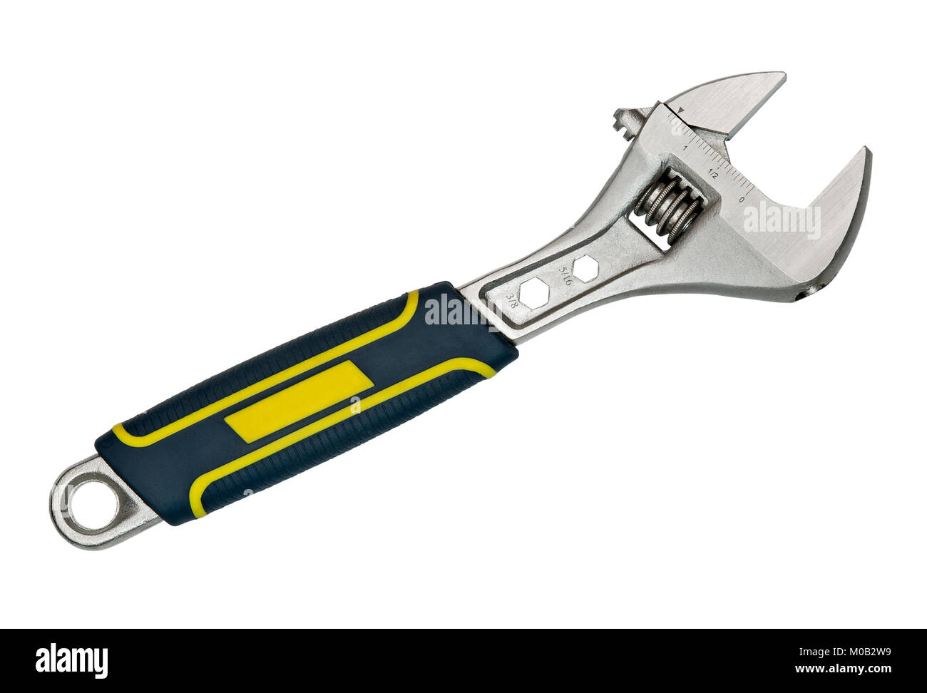 Clé d'acier réglable isolated on white Banque D'Images