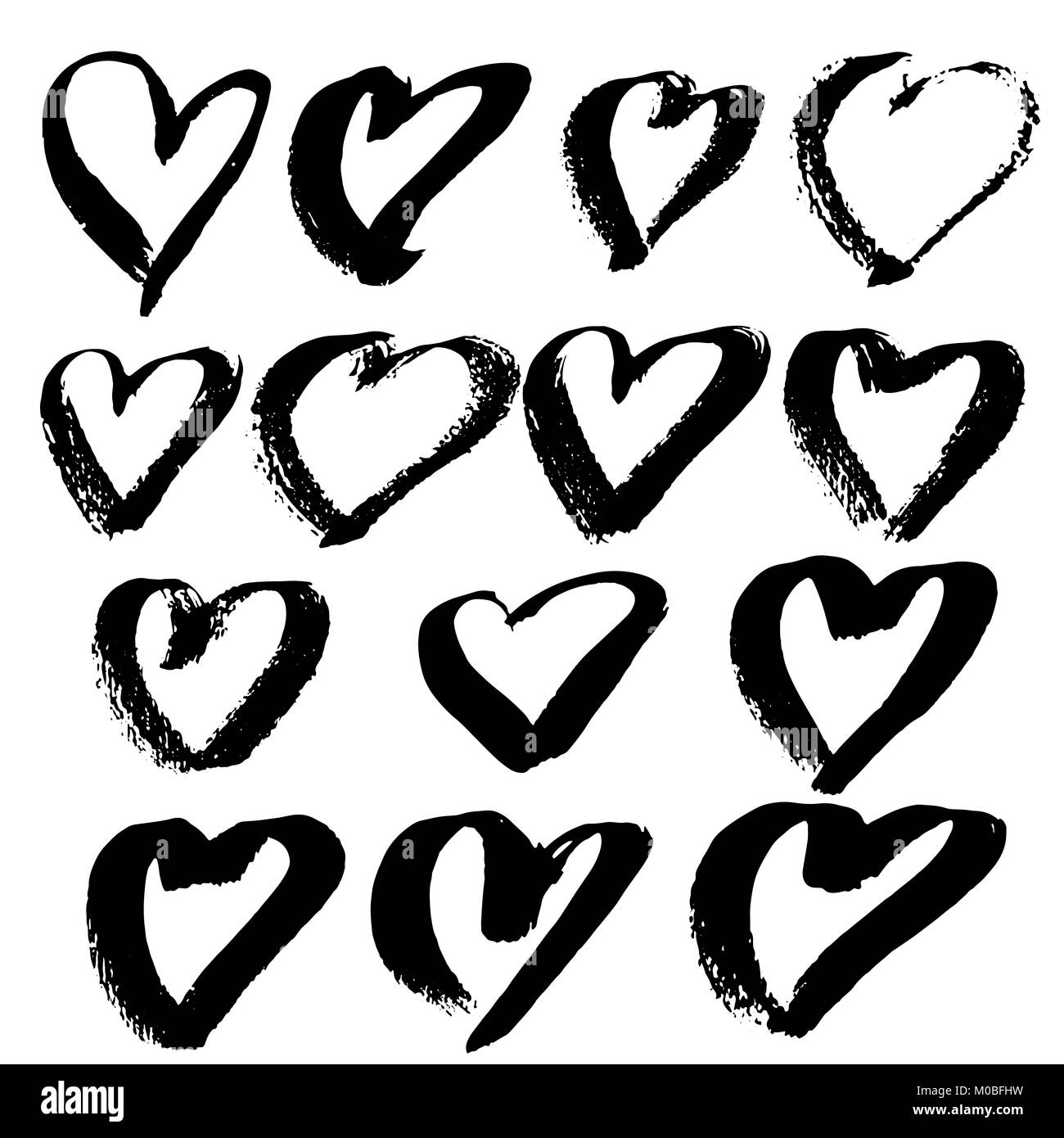 Grunge coeurs ensemble. Valentine day imprimer. Vector illustration Illustration de Vecteur Grunge coeurs ensemble. Valentine day imprimer. Vector illustration Illustration de Vecteur