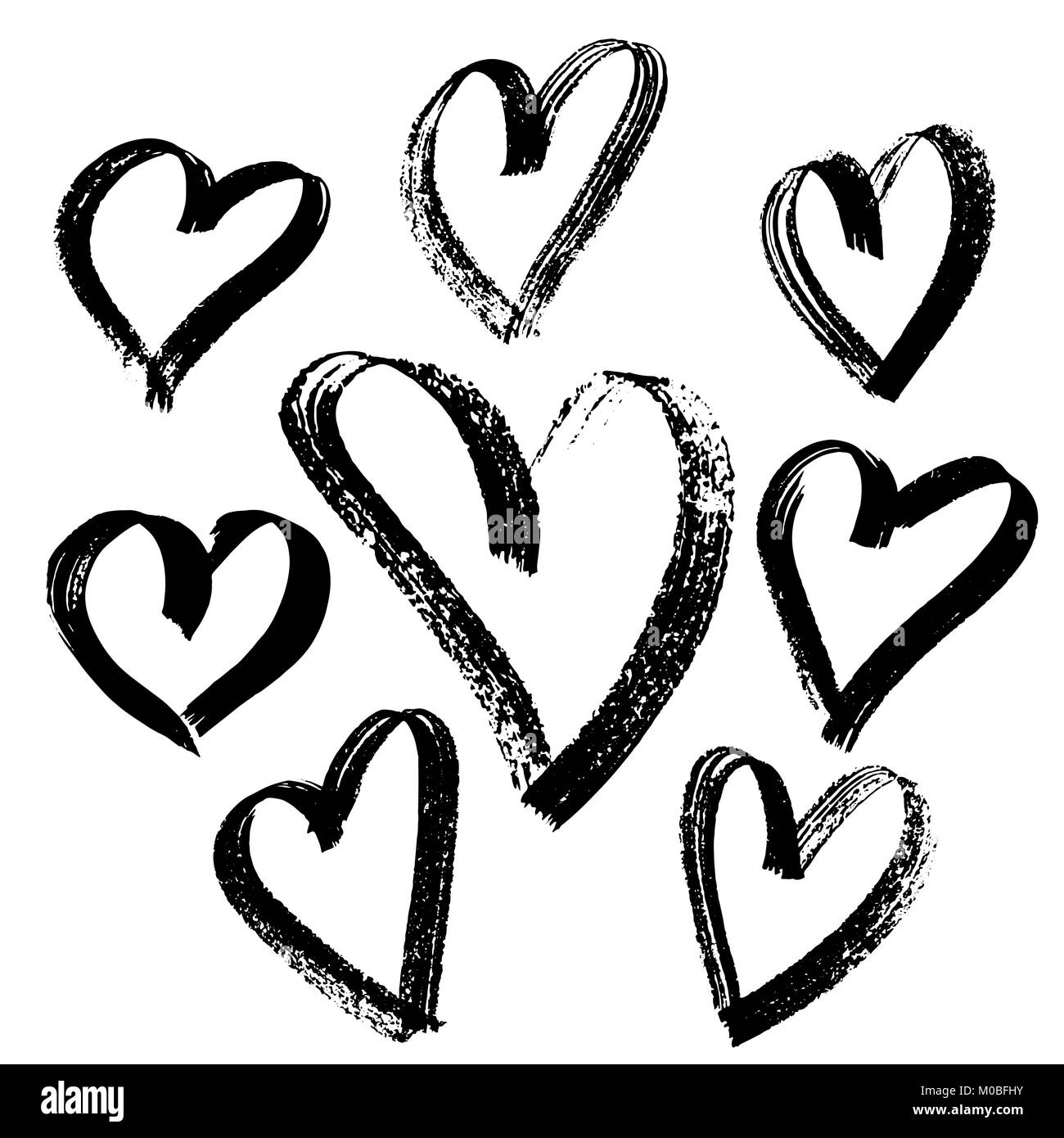 Grunge coeurs ensemble. Valentine day imprimer. Vector illustration Illustration de Vecteur Grunge coeurs ensemble. Valentine day imprimer. Vector illustration Illustration de Vecteur