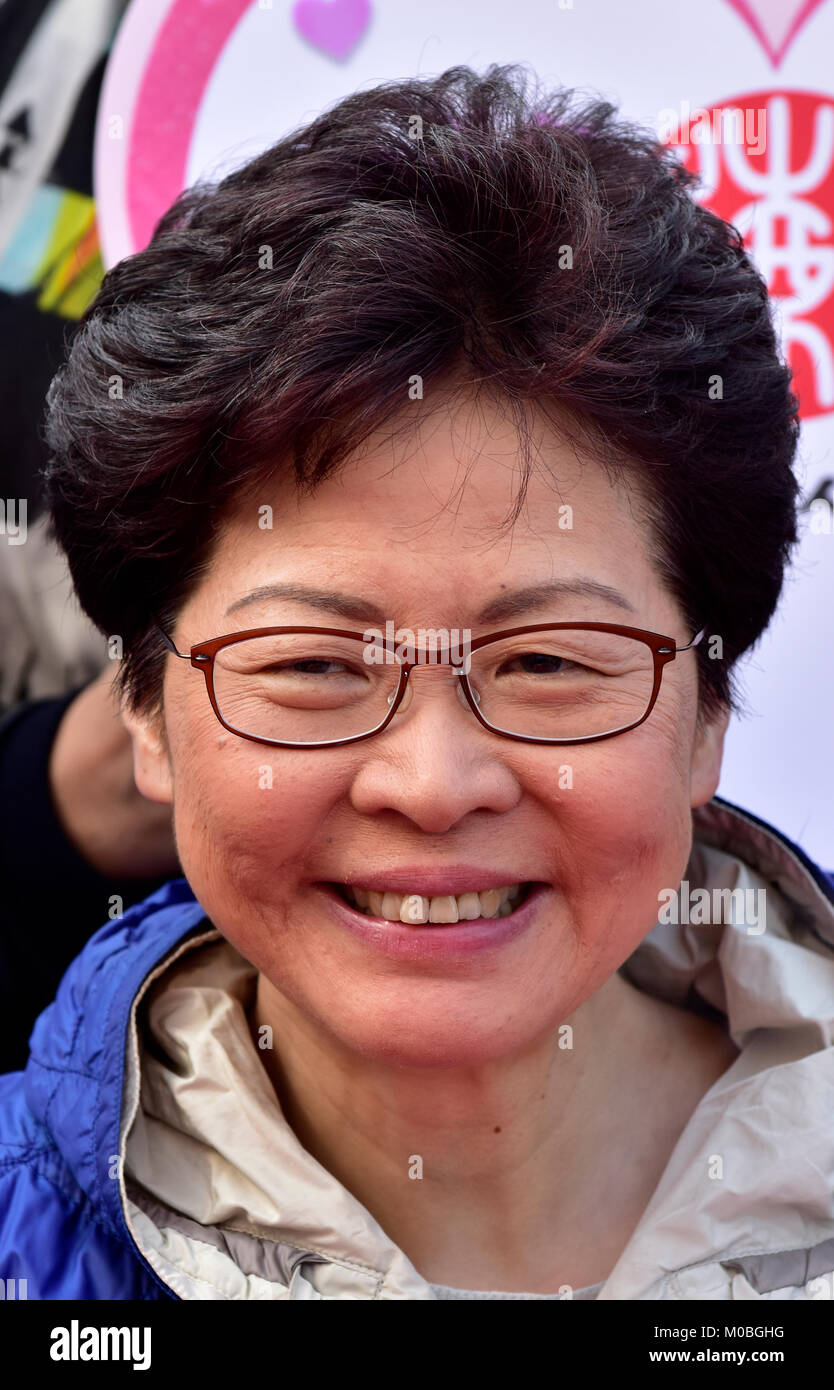 Carrie Lam, le chef de l'exécutif de Hong Kong, Hong Kong, Chine. Banque D'Images