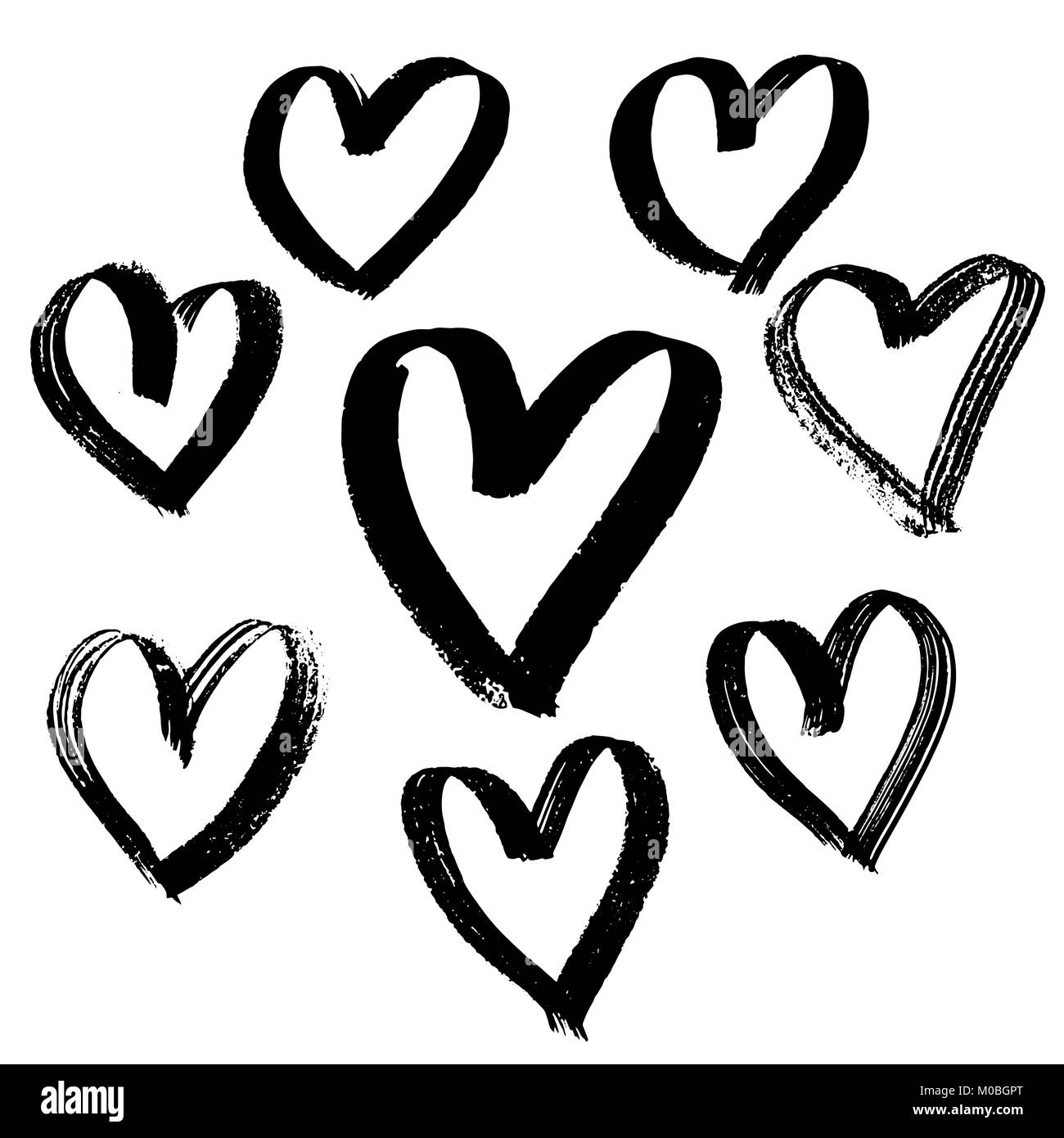 Grunge coeurs ensemble. Valentine day imprimer. Vector illustration Illustration de Vecteur Grunge coeurs ensemble. Valentine day imprimer. Vector illustration Illustration de Vecteur