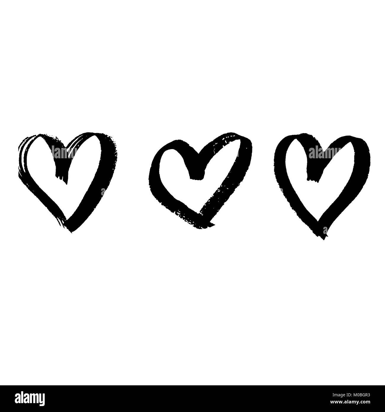 Grunge coeurs ensemble. Valentine day imprimer. Vector illustration Illustration de Vecteur Grunge coeurs ensemble. Valentine day imprimer. Vector illustration Illustration de Vecteur