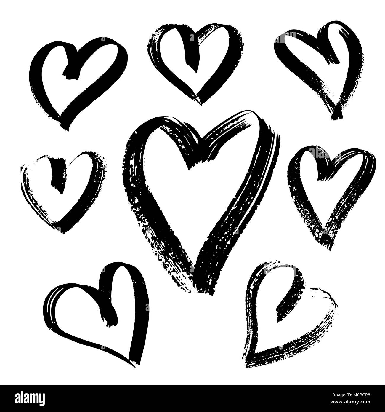 Grunge coeurs ensemble. Valentine day imprimer. Vector illustration Illustration de Vecteur Grunge coeurs ensemble. Valentine day imprimer. Vector illustration Illustration de Vecteur