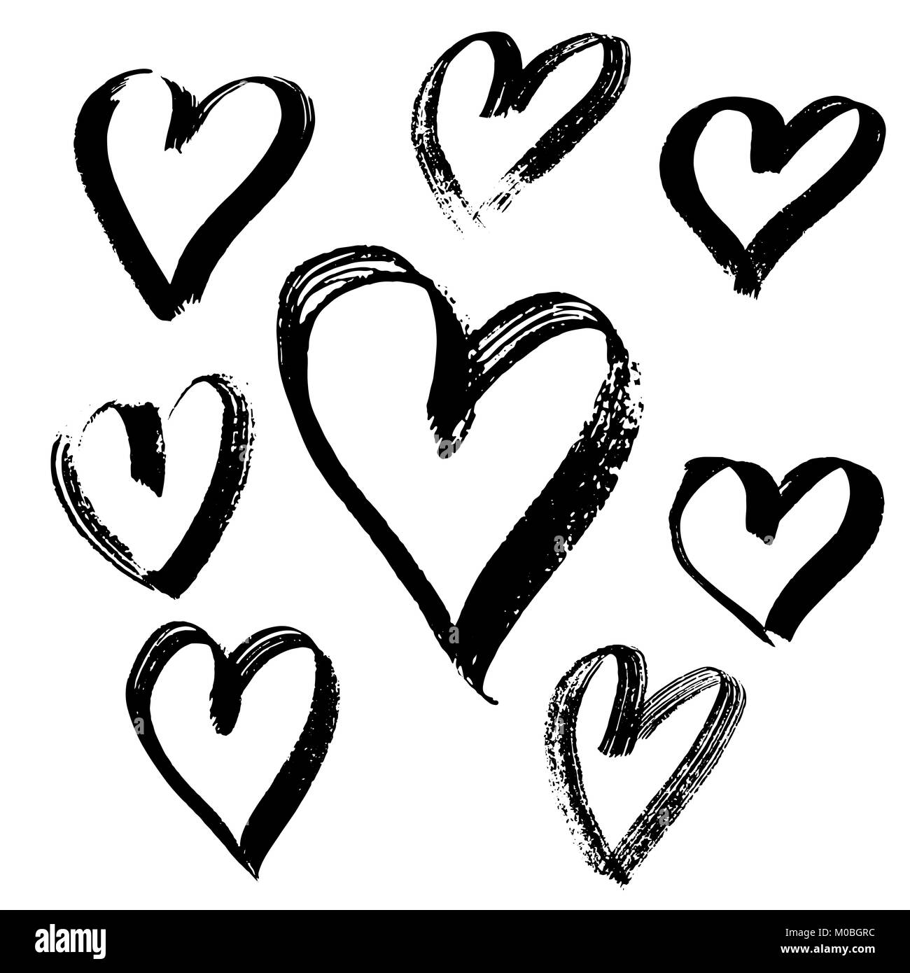 Grunge coeurs ensemble. Valentine day imprimer. Vector illustration Illustration de Vecteur Grunge coeurs ensemble. Valentine day imprimer. Vector illustration Illustration de Vecteur
