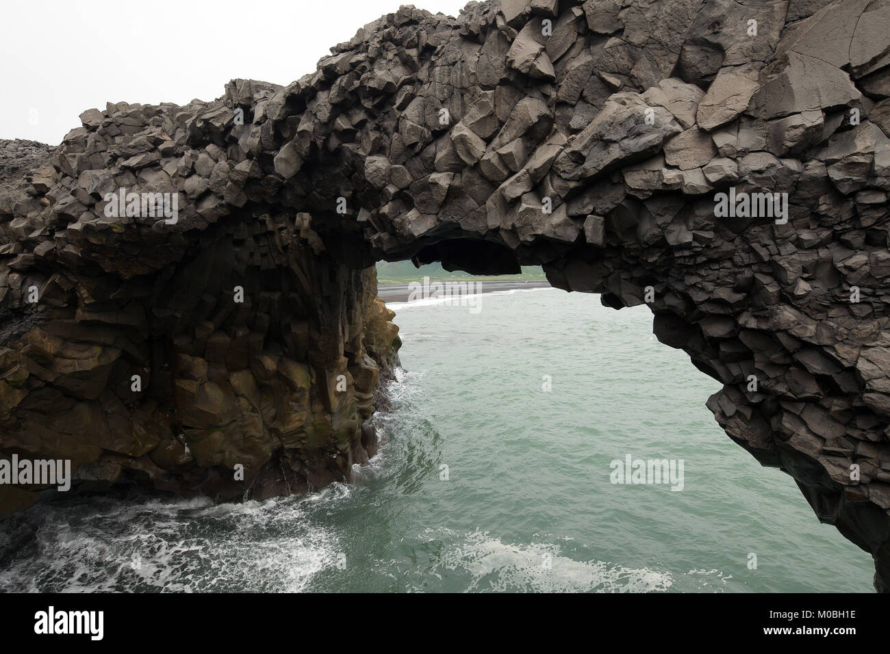 Les colonnes de basalte près de Vik, l'Islande. Banque D'Images