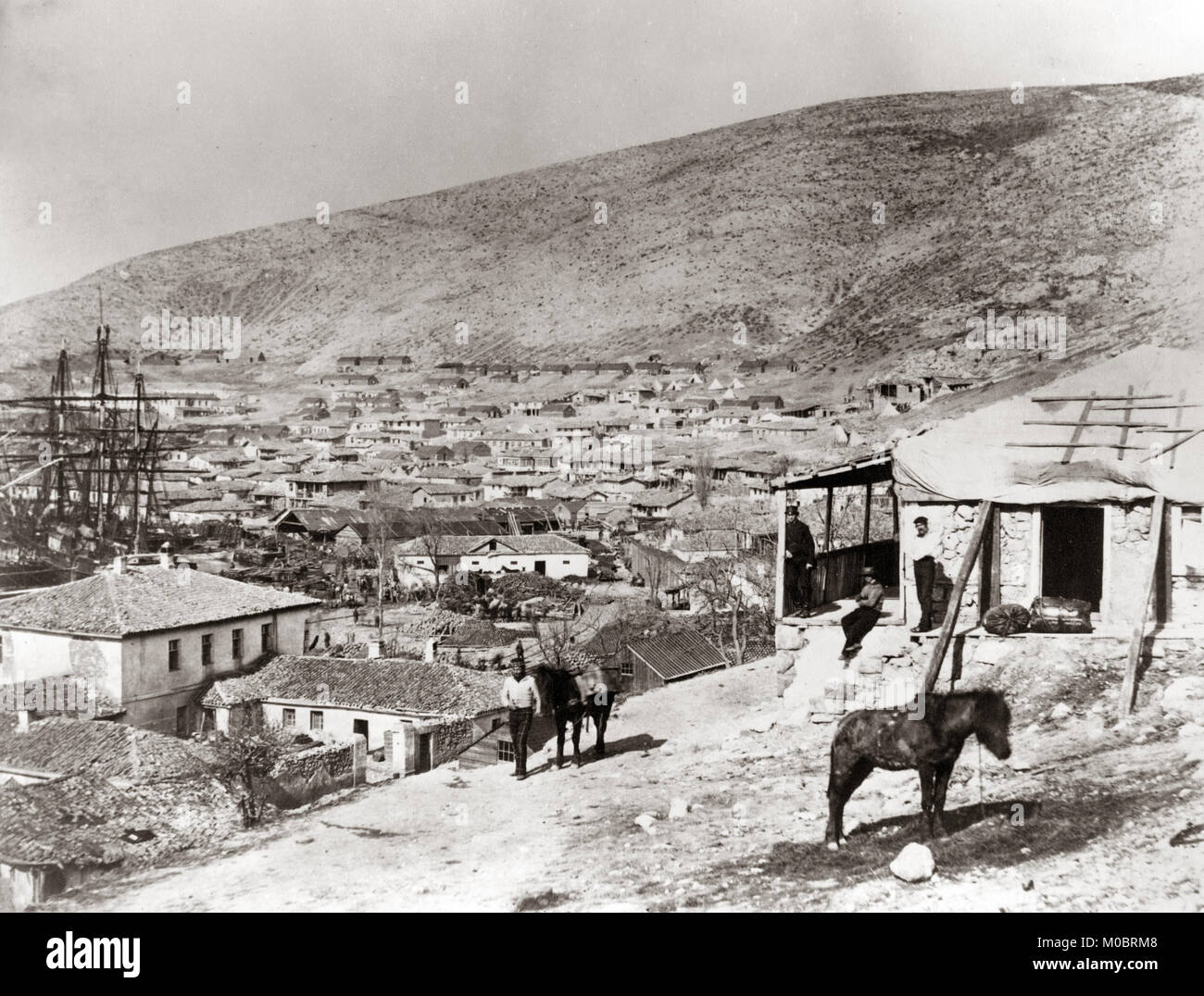 Roger Fenton (1819-1869), guerre de Crimée, la ville de Balaclava Banque D'Images