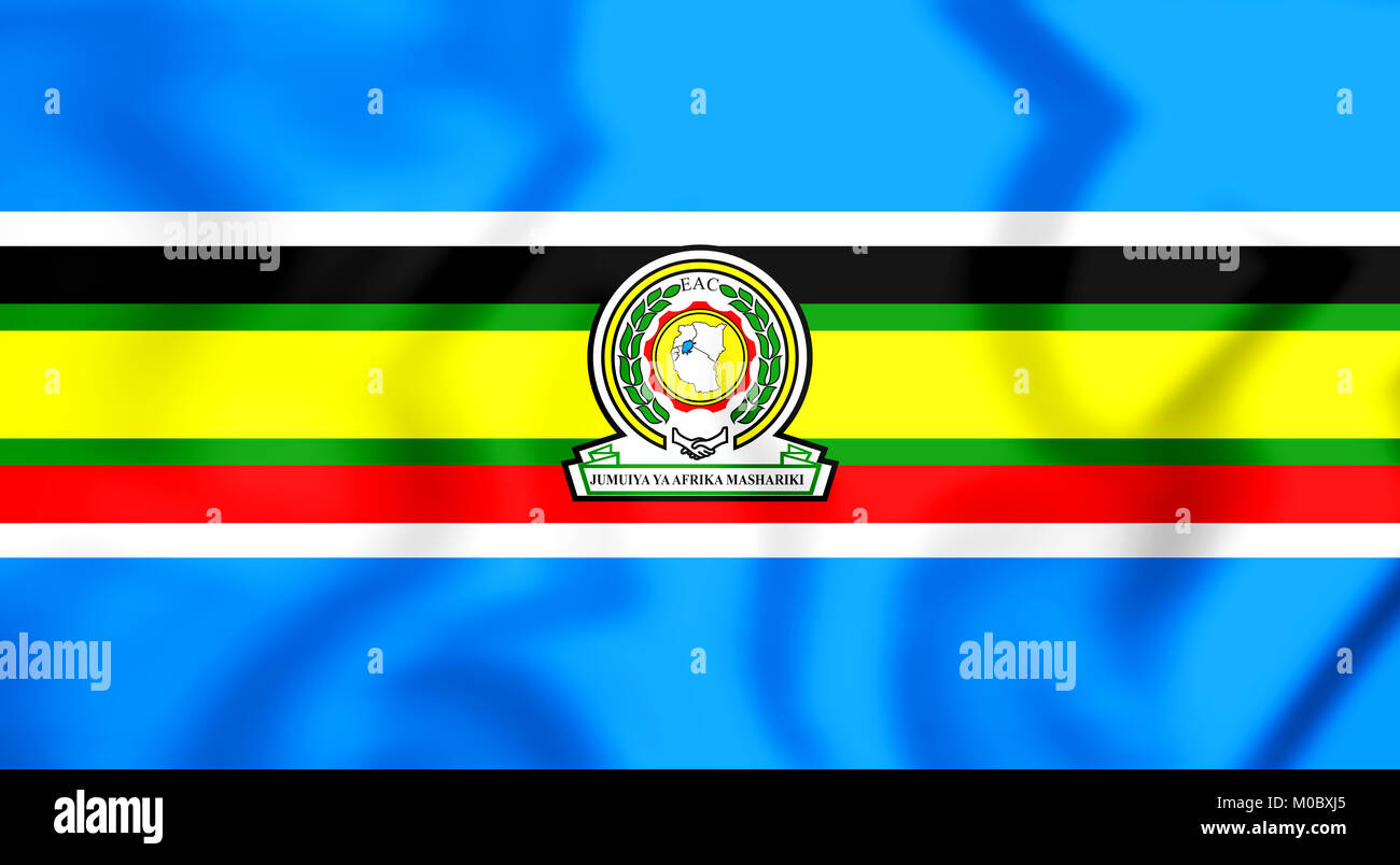 Communauté de l'Afrique de l'3D'un drapeau. 3D Illustration. Banque D'Images