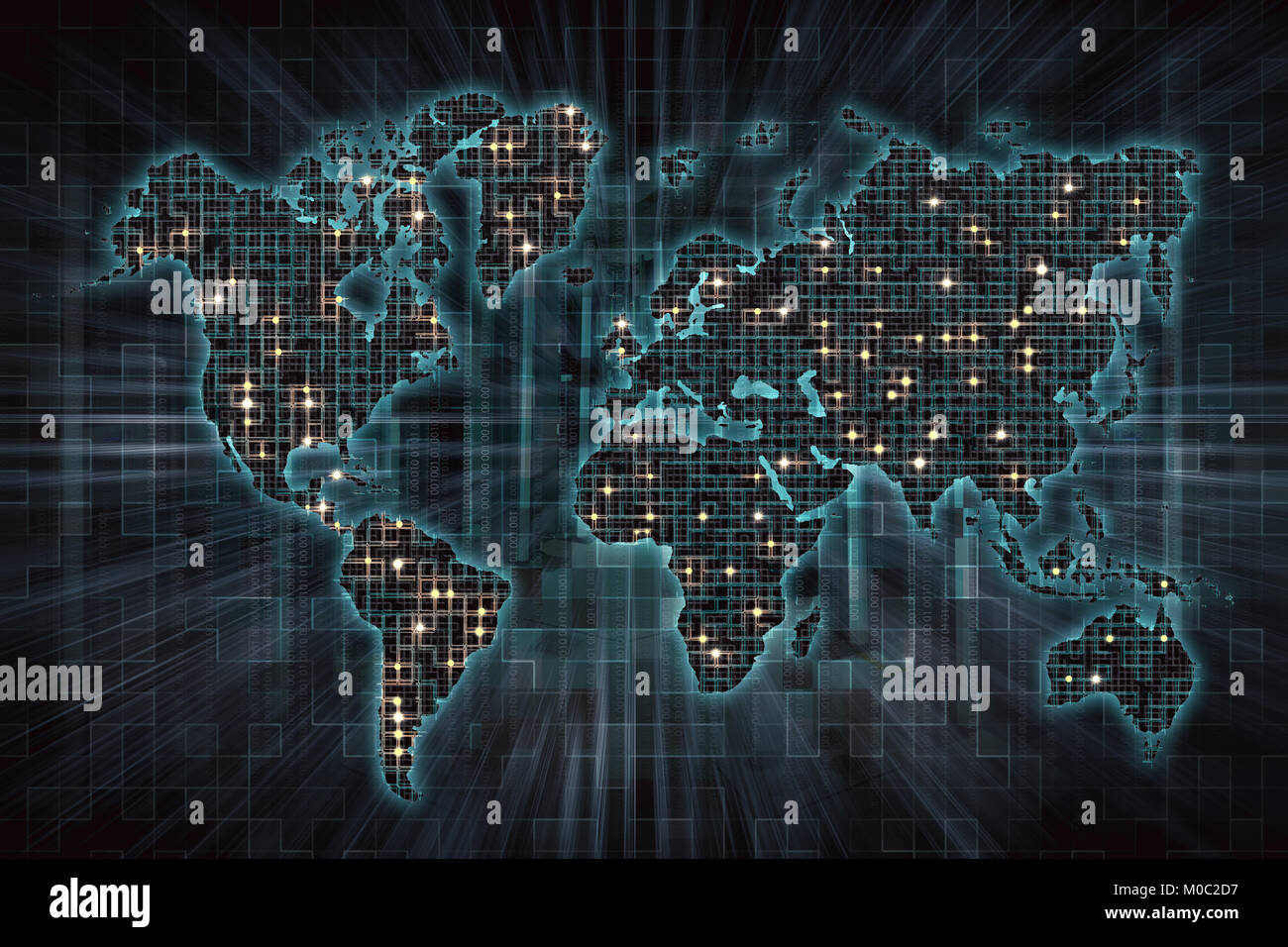 Image de l'entreprise financière sur le monde avec l'arrière-plan du numérique Banque D'Images