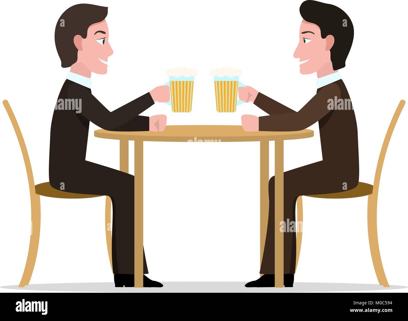 Deux hommes cartoon illustration vectorielle, boire de la bière Illustration de Vecteur