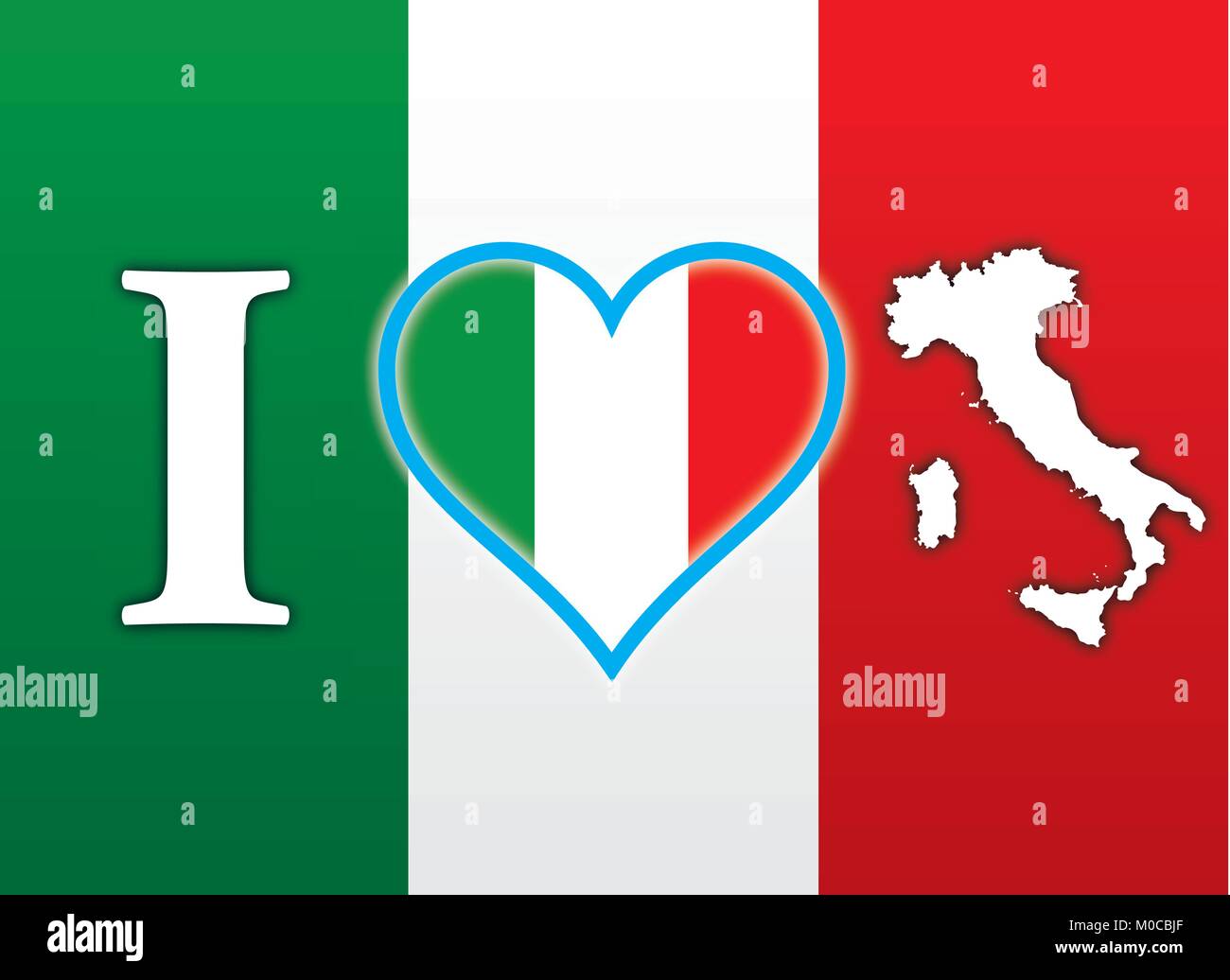 L Italie Drapeau Symbole Du Cœur Et La Carte J Aime L Italie Image Vectorielle Stock Alamy