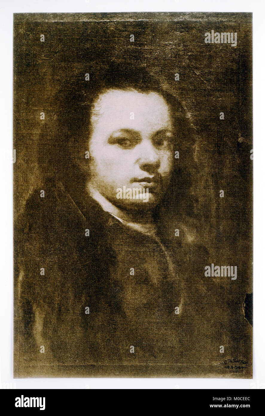 Francisco Goya (1746-1828) était un peintre et graveur espagnol. Considéré comme le plus important des artistes espagnols de l'époque, il est honoré comme l'un des derniers de l'art ancien et l'un des premiers des modernes. Ses premières peintures étaient optimistes et Jolly, au fil des ans, ses œuvres sont devenues très pessimiste. Un peintre, Goya n'a ce portrait de lui-même comme un jeune homme autour de 1773, quand il était dans son 20s en retard. Banque D'Images