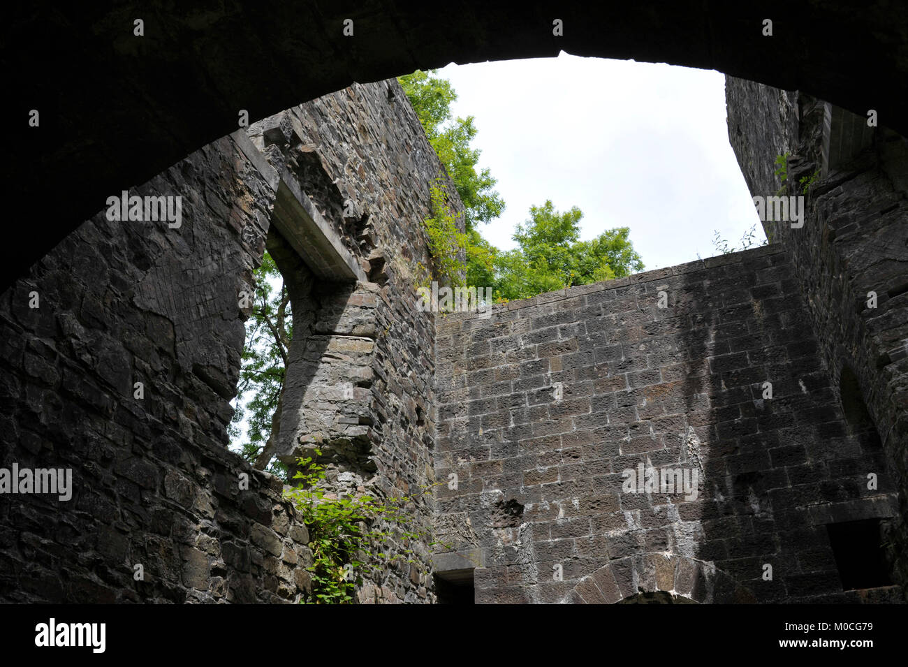 L'intérieur de la maison de Cornouailles à la construction du moteur reste de mine de charbon à la mine de Grove, près de Stepaside Saundersfoot, Pembrokeshirew, Pays de Galles, Royaume-Uni. Banque D'Images