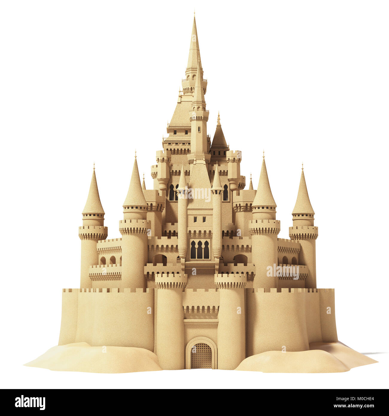 Chateau De Sable De Fees Isole Sur Fond Blanc 3d Illustration Photo Stock Alamy