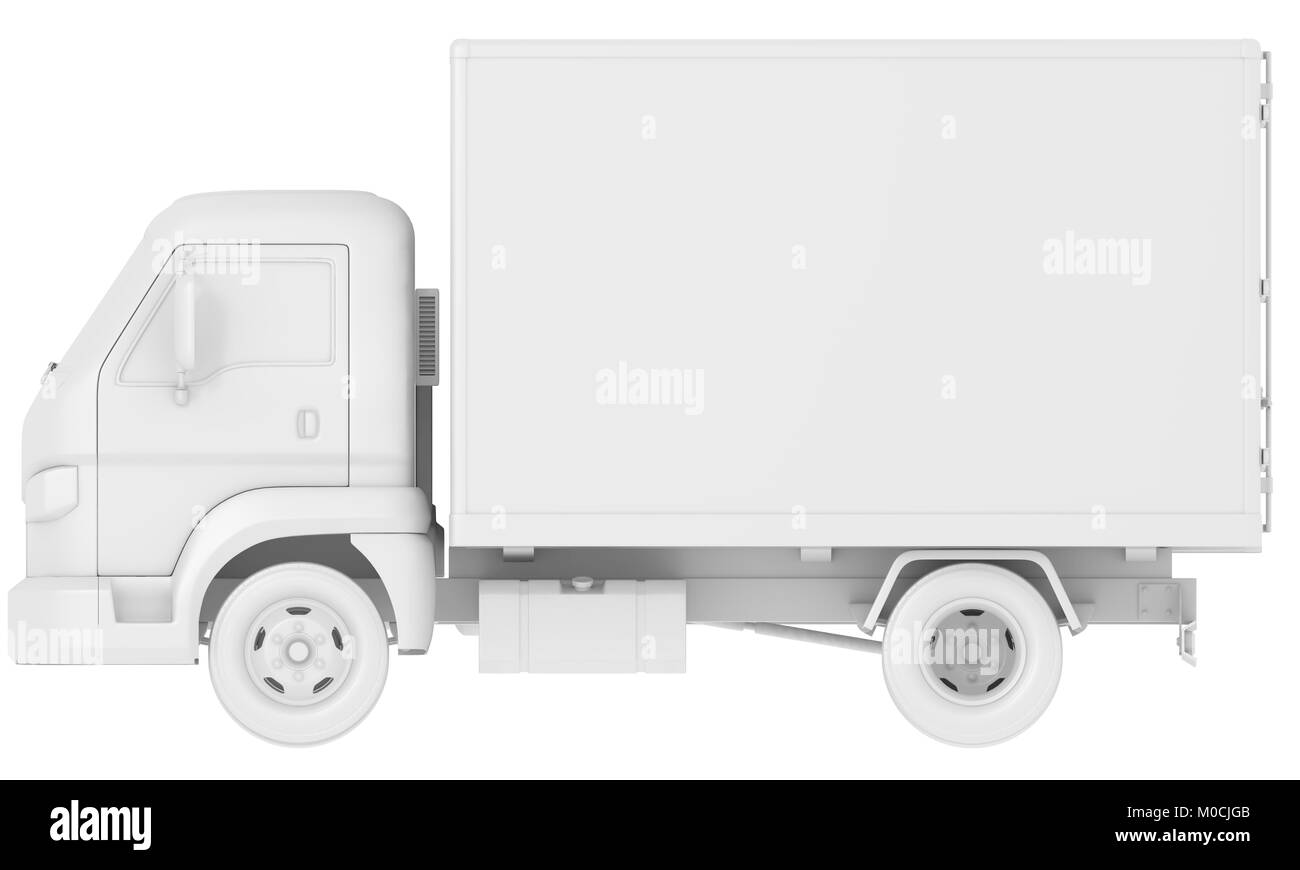 Camion cargo isolé sur blanc. 3D illustration Banque D'Images