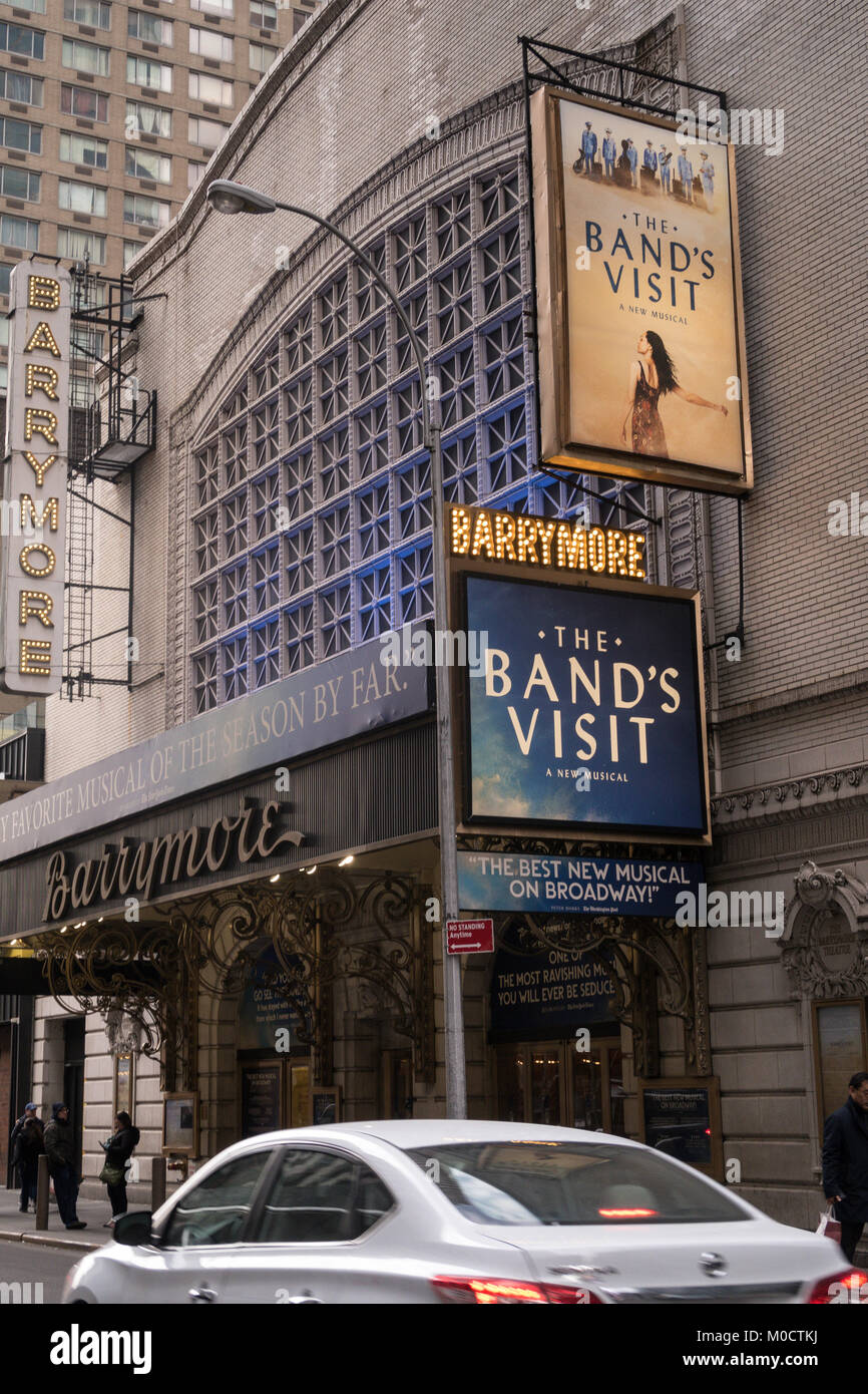 Ethel Barrymore Theatre chapiteau dans Times Square, NYC Banque D'Images